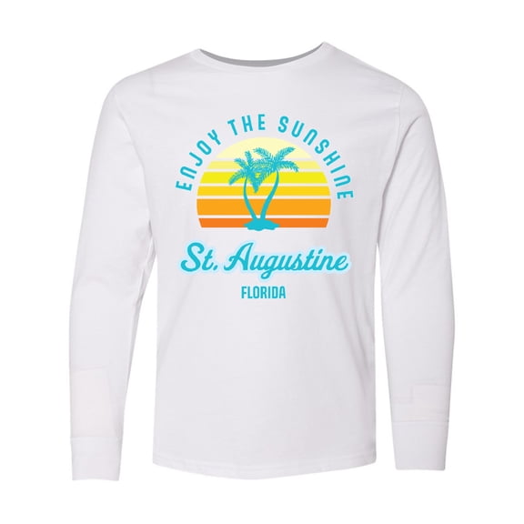 Inktastic Summer Enjoy the Sunshine St. Augustine Florida in Blue Long Sleeve Youth T-Shirt