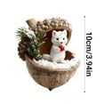 thumbnail image 2 of Hxlamzoo 2D Forest Animal Ornaments - Handcrafted Natural Tone Decor with Sleeping Fox, Owl, Bunny for Christmas Tree, Home Decor, Holiday Gift for Nature Lovers (Cat), 2 of 6