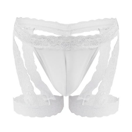 

Men Sexy Soft Lace Underwear Boxer Briefs Long Legs Mesh Transparent Underpants