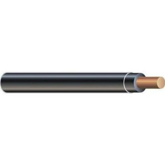 Southwire 26977906 8 Solid Copper TFN Jacket Wire, Black