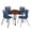 Cherry / Navy Blue / Grey, variant on Romig Trek 30 in. Square Mobile Adjustable Classroom Table- Mahogany & 4 Andy 18 in. Stack Chairs- Black