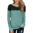 thumbnail image 1 of Pompotops Blouse Décontractée Automne pour Femmes Col Rond Sexy Manches Longues en Dentelle, 1 of 7