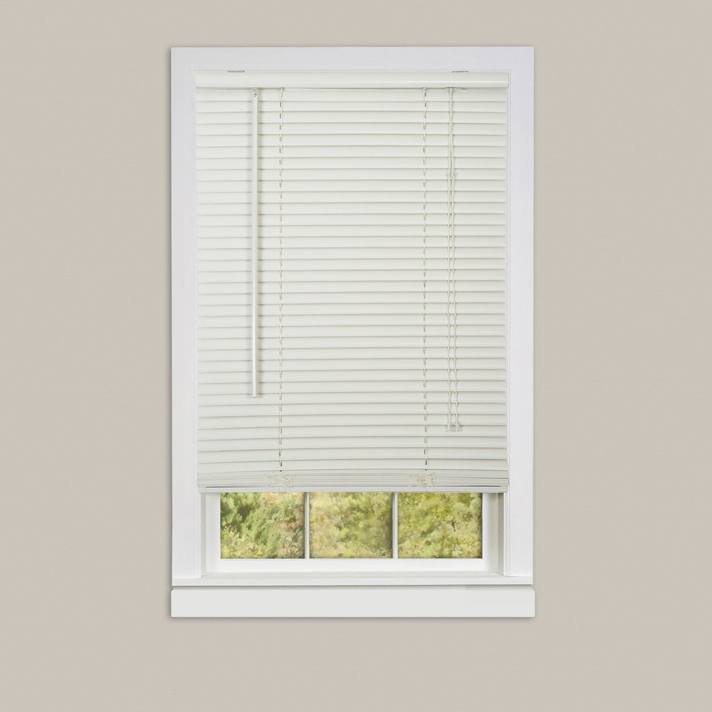 Window Blinds Mini Blinds 1" White Alabaster Room Darkening 64" Vinyl Blind