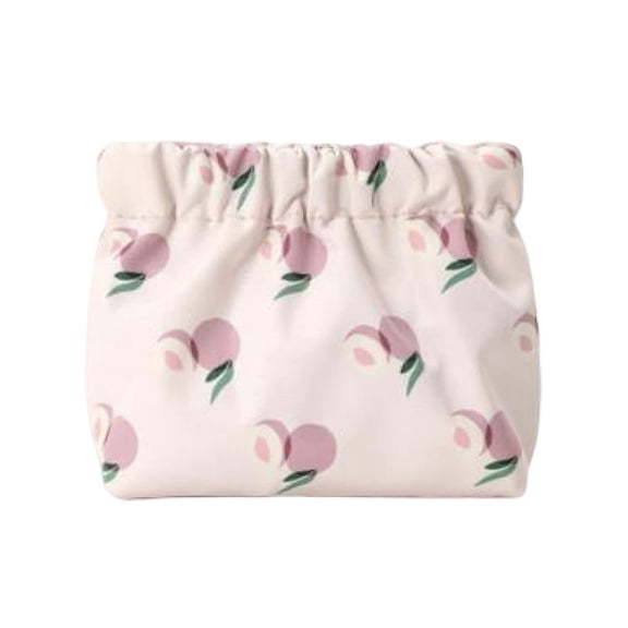 Makeup Organizer, No Zipper Self-Closing Makeup Pouch, Honey Peach