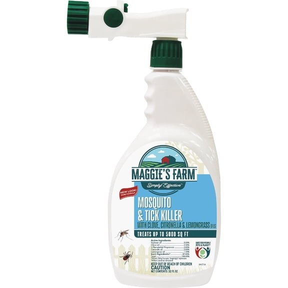 Maggie's Farm Tick & Mosquito Killer Spray - Outdoor Insecticide - 32 fl oz — Residential Use, Standard Application