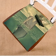 GCKG Whales Wore Ship Chair Pad Seat Cushion Chair Cushion Floor Cushion with Breathable Memory Inner Cushion and Ties Two Sides Printing 20x20inch
