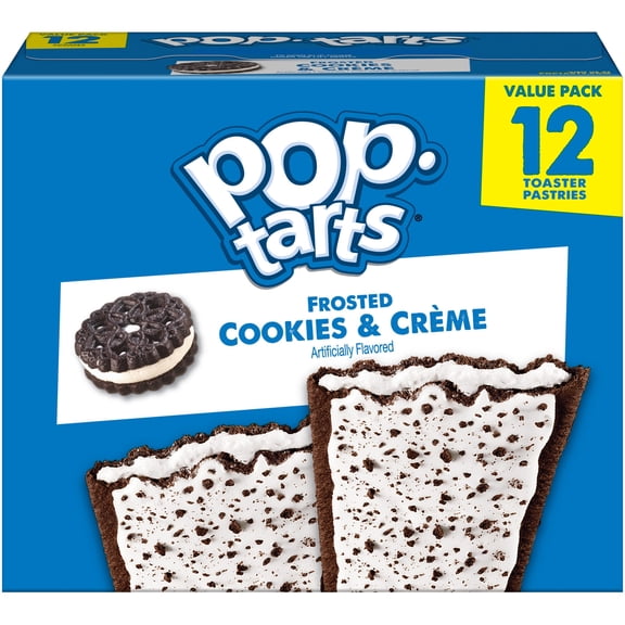 Pop-Tarts Frosted Cookies and Creme Toaster Pastries, Breakfast Foods, Shelf-Stable, 20.3 oz (12 Count)