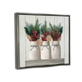 thumbnail image 3 of Stupell Industries White Country Jars with Christmas Berry Bouquets Luster Gray Framed Floating Canvas Wall Art, 16x20, by Ziwei Li, 3 of 6