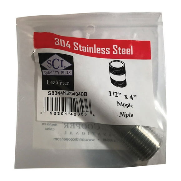 SMITH-COOPER NIPPLE SS 1/2" X 4" (Pack of 1)