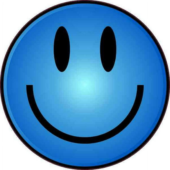 4in x 4in Blue Happy Face Sticker