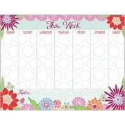 Blooming Colors Magnetic Weekly Calendar Pad with attachable magnet