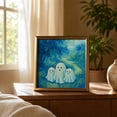 thumbnail image 5 of huayou Blue forest Three Ghosts Framed Print, 7.87x7.87 inch, Halloween Wall Decor Art, Ornament for Shelf, Bedroom, Autumn Seasonal Layout, 5 of 7