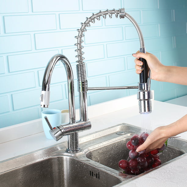 Kitchen Sink Faucet Pull Out Spray Rotating Spout Mixer Tap Kitchen Sink  Faucet with Swivel Pull Down Sprayer and Double Spout - Walmart.com