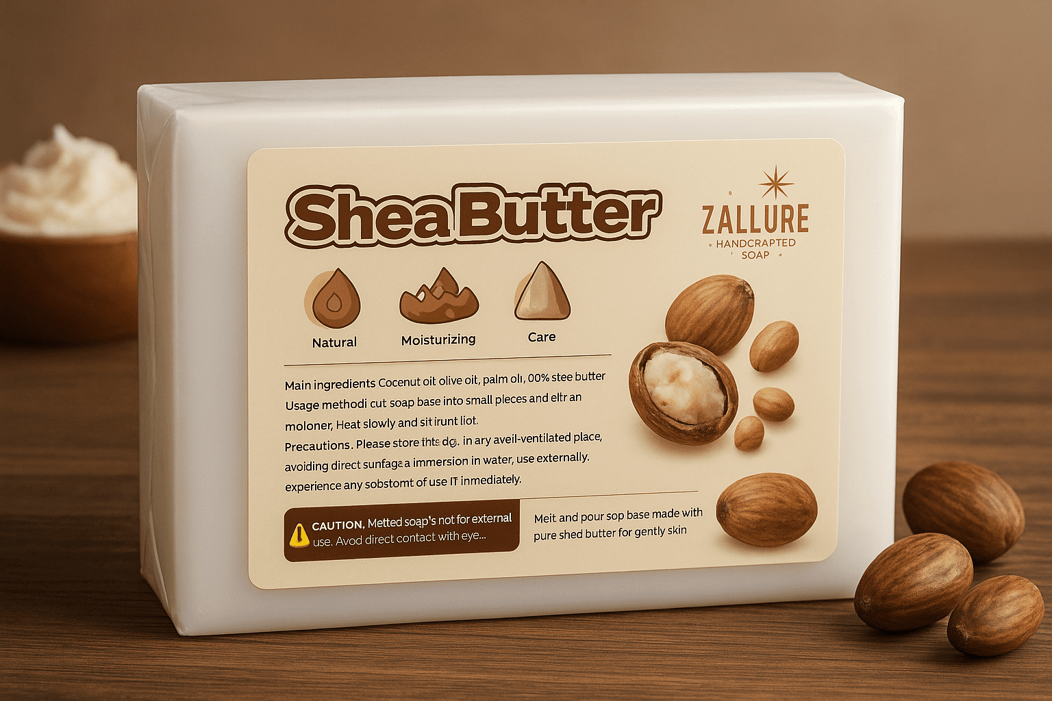 Natural Ultra-Pure Shea Butter Soap Base – Melt & Pour : 2.23 Lbs