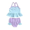 thumbnail image 1 of Kmbangi Toddler Girls Swimsuits 2Pcs, Summer Ruffle Bikini Set Beachwear Bathing Suits, 1 of 9
