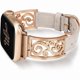 thumbnail image 1 of wonima44 Slim Leather Band Compatible with Apple Watch Bands Women 41/40/38/42/44/45/46/49mm, Dressy Fancy Thin Designer Vintage Filigree Strap for iWatch Series 11 10 9 8 7 6 5 4 3 SE/Ultra 3 2 1, 1 of 1
