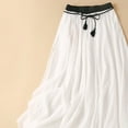 thumbnail image 6 of Xunlbb Long Skirts for Women, Women's Summer Double Layered Solid And Linen Elastic Waist Skirt Gift for Women, Size M-2XL, 6 of 6