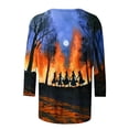 thumbnail image 4 of Jsaierl Womens Halloween Shirts Novelty Witch Print Tees Vintage Loose Fit Round Neck T-Shirts 3/4 Sleeve Holiday Blouse Tops Halloween Clothes,Sizes S-5XL, 4 of 5