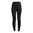 thumbnail image 4 of Feathers Women's and Women's Plus Size High Waisted Seamless Fleece Leggings, 26” Inseam, 2-Pack, 4 of 11