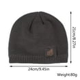 thumbnail image 3 of EnJoCho Men Unisex Solid Outdoor Hat Knitting Hat Winter Plush Warm Knit Hat Matching Embroidered Pom Beanie Female Trendy Ribbed Knit Beanie Ladies Casual Urban Style Knit Hat, 3 of 5
