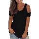 thumbnail image 1 of Tops con hombros descubiertos para mujer, camiseta lisa de manga corta con espalda abierta, blusas informales holgadas sin espalda sexy Pompotops hfajkhk133006, 1 of 9