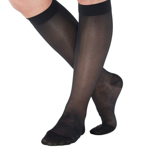 Plus Size Compression Socks for Women Circulation 1520mmHg Black