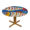 thumbnail image 3 of Orinice Fish Colorful Whimsical Round Table Cover Stain Resistant Washable Indoor Outdoor Tablecloth Kitchen Dining Wedding Parties Cloth 100% Polyester Fiber 42-46, 3 of 8