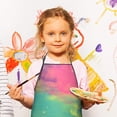thumbnail image 2 of Colorful Tie Dye Pattern Kids Aprons for Girls and Boys,Adjustable Neck Strap Toddler Aprons for Kids Cooking Baking, 2 of 6