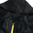 thumbnail image 4 of Sevevn Men Rain Jacket Hooded Regular Fit Waterproof Mesh Lined Fabric Dual Chest Zip Pockets Side Zip Pockets Neon Zipper Trim Cuffs For Hiking Wear, 4 of 7