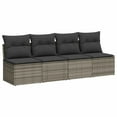 thumbnail image 3 of vidaXL 9 Piece Garden Sofa Set with Cushions Grey Poly Rattan, 3 of 5