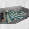 thumbnail image 6 of Retro Soft Flannel Fleece Throw Blanket, Pop Art Nostalgic Spiral Colors Background Turning Stripes Print, Cozy Plush for Indoor and Outdoor Use, 70" x 90", Teal Cream, by Ambesonne, 6 of 6