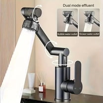 Black Bathroom Sink Faucet 1080° Swivel Robotic Arm Single Handle Vanity Faucet
