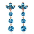 thumbnail image 2 of Galaxy Gold 14K Rose Gold 8.7 Carat Natural Blue Topaz Dangle Earrings - December Birthstone - Communication & Serenity - Fine Jewelry for Women, 2 of 3