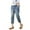 Blue, variant on Lroveb Capri Jeans for Women High Waisted Denim Pants Casual Comfortable Literary Embroidery Elastic Cutting Pants Jeans Red