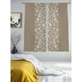 thumbnail image 2 of Japanese Sheer Curtains 72 Inch Length 2 Panels Set, Grey Simple Traditional Flowers Leaves Pattern Voile Window Treatment Rod Pocket Curtains Sheers Drapes for Bedroom/Living Room/Kitchen 52"x72"x2, 2 of 7
