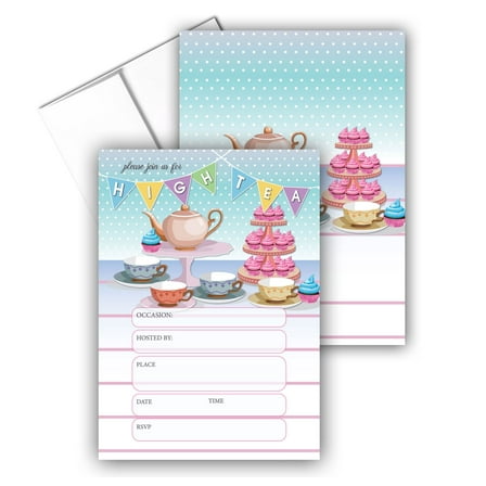 Stonehouse Collection | Kids Tea Party Birthday Party Invitation Set | Tea Party