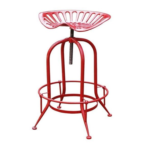 Jeco OF-BT004 Metal Wire Counter Height Stool, Antique Red