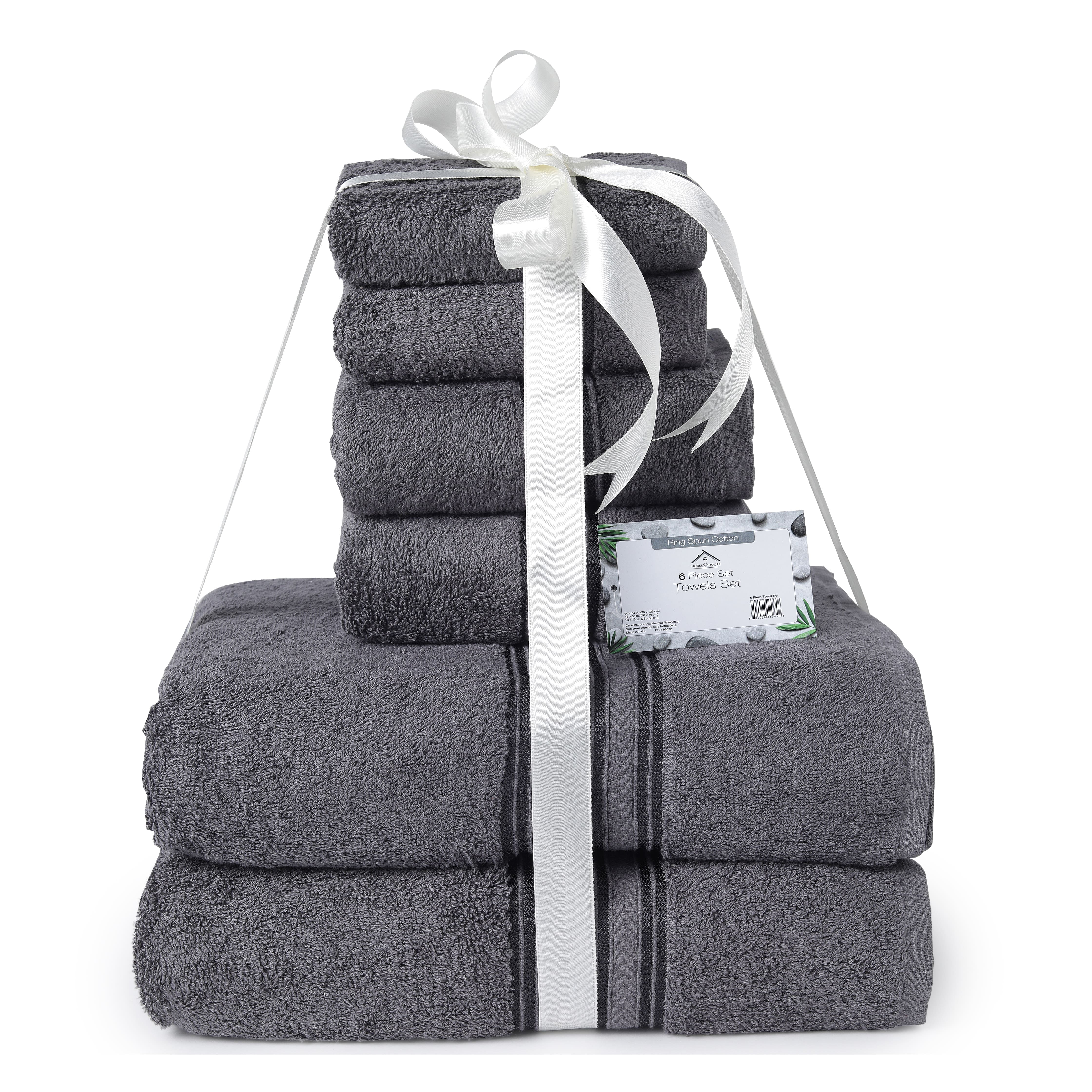 Cotton Bath Towel Set, 6 Piece, White, 58L x 30W | Kirkland's Home