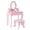 Pink, variant on Sakiyrr Kids Wooden Vanity Table and Stool Set, Pink Princess Make Up Dressing Play Table with Mirror & Drawer