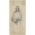 thumbnail image 3 of Antoon Derkinderen 11x18 Black Modern Framed Museum Art Print Titled - Sitting Figure with Down Eyes (1869 - 1925), 3 of 5