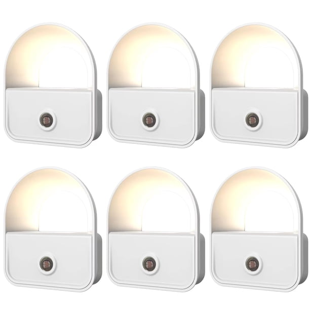 YRWXZYO Luz nocturna LED, luz nocturna enchufable en la pared, luces nocturnas con sensor inteligente de atardecer a amanecer, luz nocturna adecuada para dormitorio, baño, pasillo, cocina, escaleras,