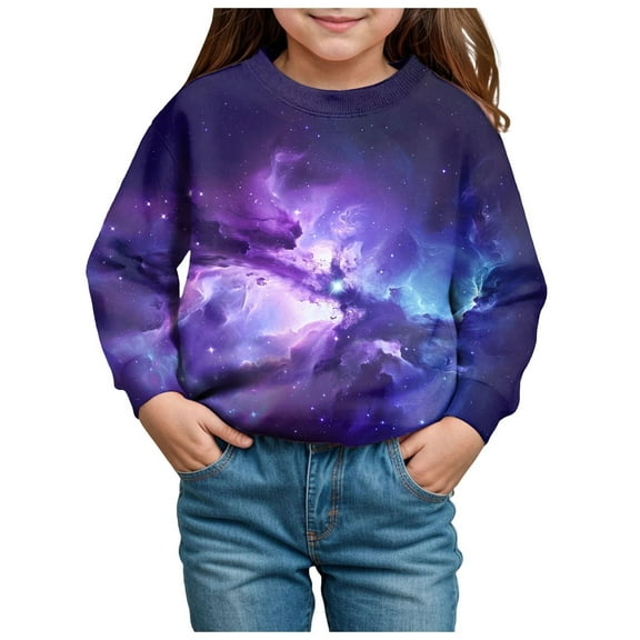 Kogui Girls Sweatshirt Long Sleeve Baby Girls Sweatshirt Cotton Long Sleeved Tops T-Shirts Kids Toddler Pullover Size 3T 4T (Purple,3-4 Years)
