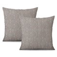 thumbnail image 1 of Two-Piece Grey and Beige Linen Pillow Cases 16x16, Striped and Elegant for Any Room Decor, 1 of 7