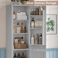 thumbnail image 4 of Hiphuta 71" Tall Narrow Bathroom Storage Cabinet, Slim Bathroom Storage Tower with Adjustable Shelves & Door Shelves, Narrow Cabinet with Doors for Small Spaces, Gray, 4 of 7