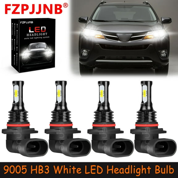 FZPJJNB for Toyota RAV4 2013-2015 White Led Headlights Bulb High Low Beam,9005 HB3,HKB,C02