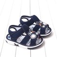 thumbnail image 5 of Fesfesfes Summer Plaid Bow Toddler Shoes Baby Girls' Non-Slip Breathable Cloth Sandals,Soft Soled Cute Walking Shoes for Indoor/Outdoor,Slip-On Floral Design (Blue#5,18-24 Months), 5 of 7