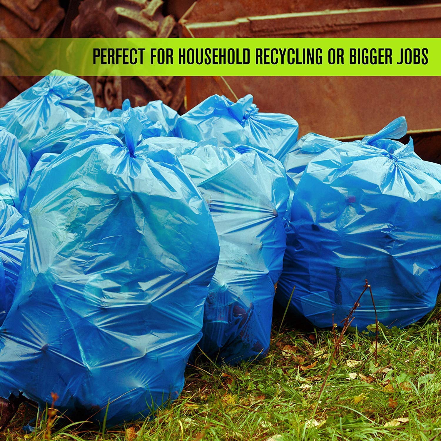 Aluf Plastics 55-60 Gallon 1.2 MIL Blue Industrial Strength Trash Bags - 38" x 55" - Pack of 100 - For Industrial, Home, & Recycling