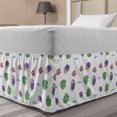 thumbnail image 1 of Cartoon Bed Skirt, Fish Underwater Creatures, Elastic Bedskirt Dust Ruffle Wrap Around for Bedding Decor, 4 Sizes, White Multicolor, by Ambesonne, 1 of 2