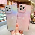 thumbnail image 3 of Compatible with iPhone 13 Pro Max Gradient Glitter Case Glow Bling Color Changing Holographic Colorful Sparkle Glossy Shiny Camera Lens Protective Fashion Shockproof Cover for Women Girls, 3 of 7