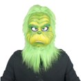 thumbnail image 5 of Gorro de Grinch, ladrón navideño, monstruo de pelo verde, máscara de Grinch, disfraz navideño de Grinch, película de cosplay, 5 of 5